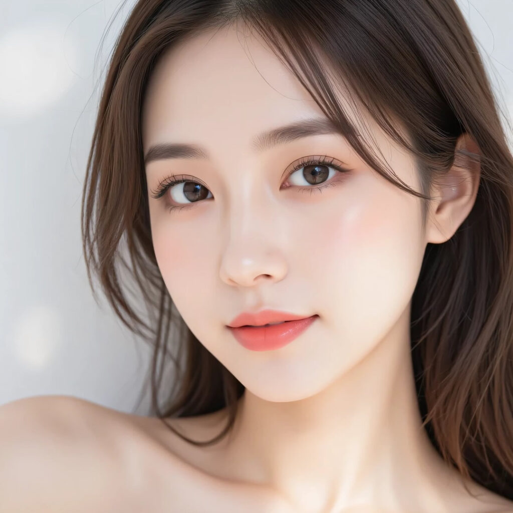 頬にヒアルロン酸注入をした女性のイメージ